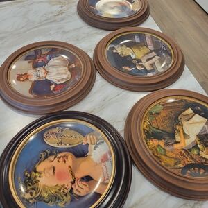Vintage Decorative Wall Plates Set, Norman Rockwell